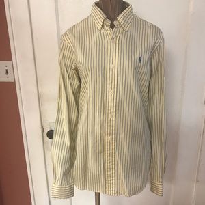 Yellow and blue Polo button up